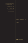 Halsbury's Laws of Canada – Civil Procedure (2021 Reissue) cover