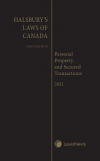 Halsbury's Laws of Canada – Personal Property and Secured Transactions (2021 Reissue) cover