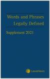 Words and Phrases Legally Defined 2021 Supplement cover