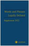 Words and Phrases Legally Defined 2022 Supplement cover