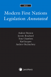 Modern First Nations Legislation Annotated, 2022 Edition cover