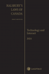 Halsbury's Laws of Canada – Technology and Internet (2024 Reissue) cover