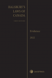Halsbury's Laws of Canada – Evidence (2022 Reissue) cover