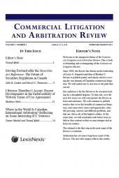Commercial Litigation and Arbitration Review - Newsletter cover