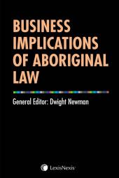 Business Implications of Aboriginal Law cover