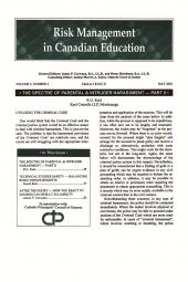 Risk Management in Canadian Education- Newsletter + PDF cover