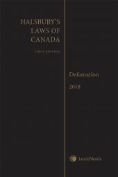 Halsbury's Laws of Canada – Defamation (2018 Reissue) cover