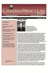 Canadian Privacy Law Review - Newsletter + PDF cover