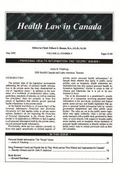 Health Law in Canada - PDF (Volume 42) cover