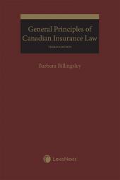 General Principles of Canadian Insurance Law, 3rd Edition cover