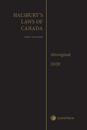 Halsbury's Laws of Canada – Aboriginal (2020 Reissue) cover