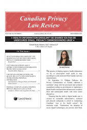 Canadian Privacy Law Review - Newsletter cover