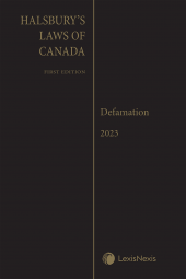 Halsbury's Laws of Canada – Defamation (2023 Reissue) cover