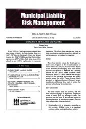 Municipal Liability Risk Management - Newsletter + PDF cover