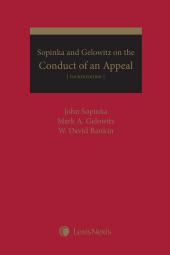 Sopinka and Gelowitz on the Conduct of an Appeal, 4th Edition cover