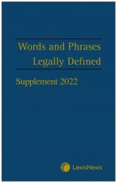 Words and Phrases Legally Defined 2022 Supplement cover