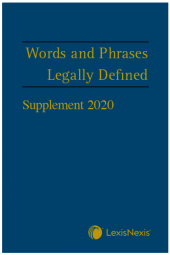 Words and Phrases Legally Defined 2020 Supplement cover
