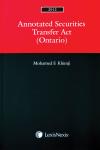 Annotated Securities Transfer Act (Ontario), 2012 Edition cover