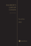 Halsbury's Laws of Canada – Securities (2022 Reissue) cover