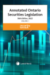 Annotated Ontario Securities Legislation, 56th Edition, 2022 (2 Volumes) cover