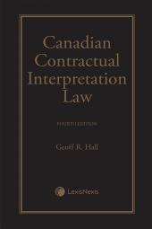 Canadian Contractual Interpretation Law, 4th Edition cover