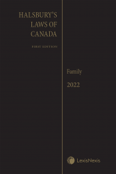 Halsbury's Laws of Canada – Family (2022 Reissue) cover