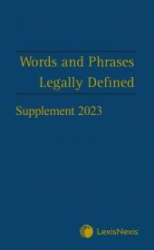 Words and Phrases Legally Defined 2023 Supplement cover